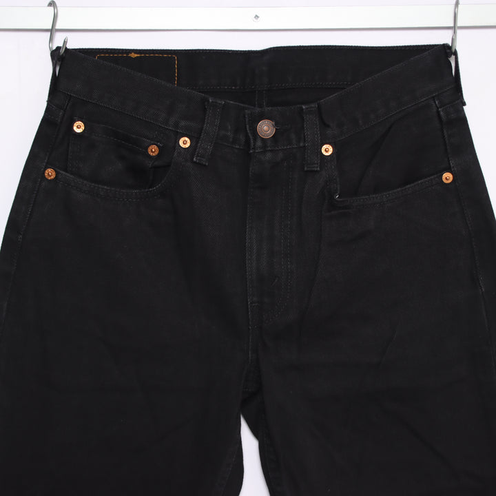 Levi's 595 straight fit W30 L34 jeans vintage in denim nero da donna deadstock