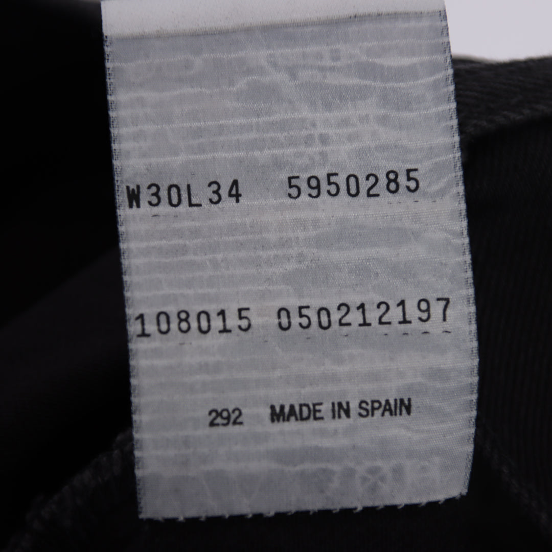 Levi's 595 straight fit W30 L34 jeans vintage in denim nero da donna deadstock