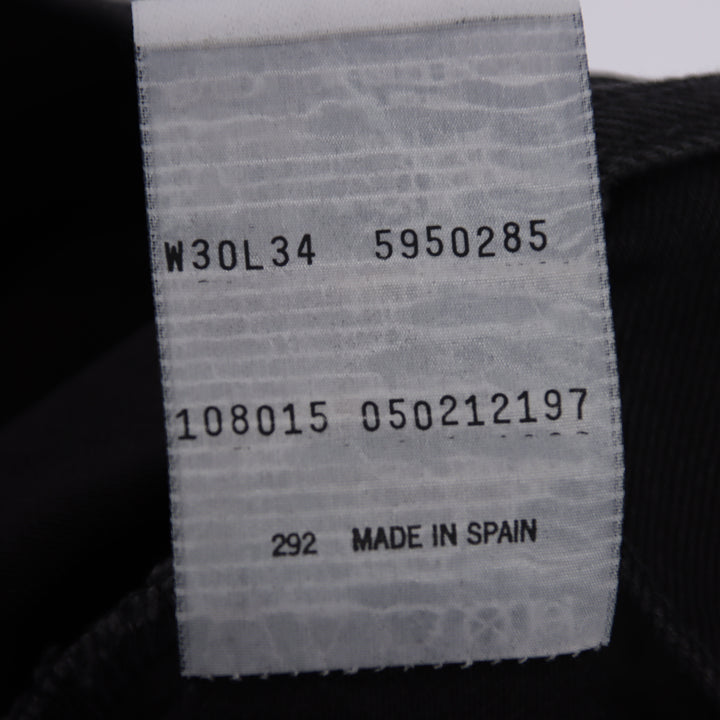 Levi's 595 straight fit W30 L34 jeans vintage in denim nero da donna deadstock