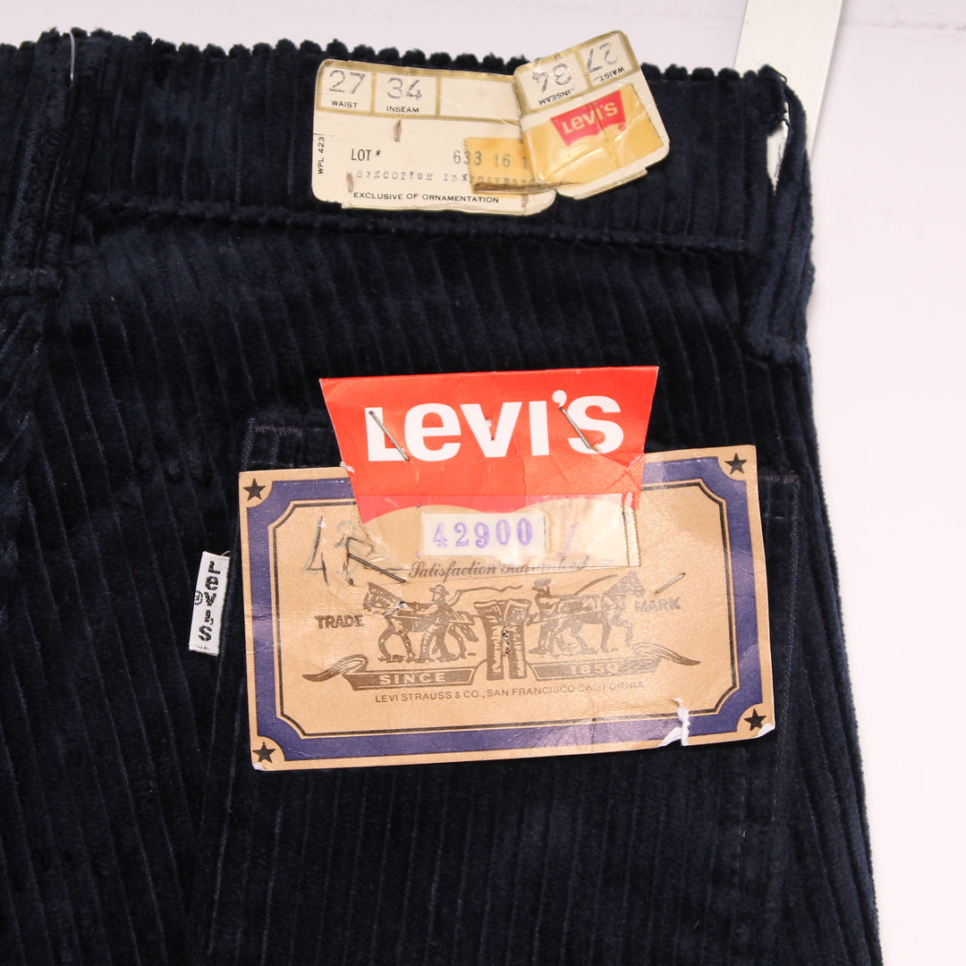 Levi's 633 Jeans Vintage in Velluto Blu W27 L34 Unisex Deadstock w/Tags