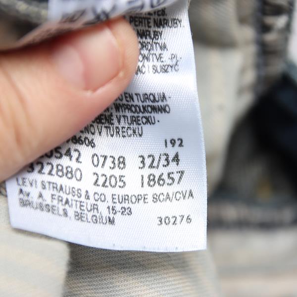 Levi's 738 Martingala jeans vintage denim W32 L34 uomo replica