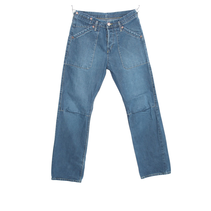 Levi's 803 workwear con martingala W28 L34 jeans vintage in denim da donna