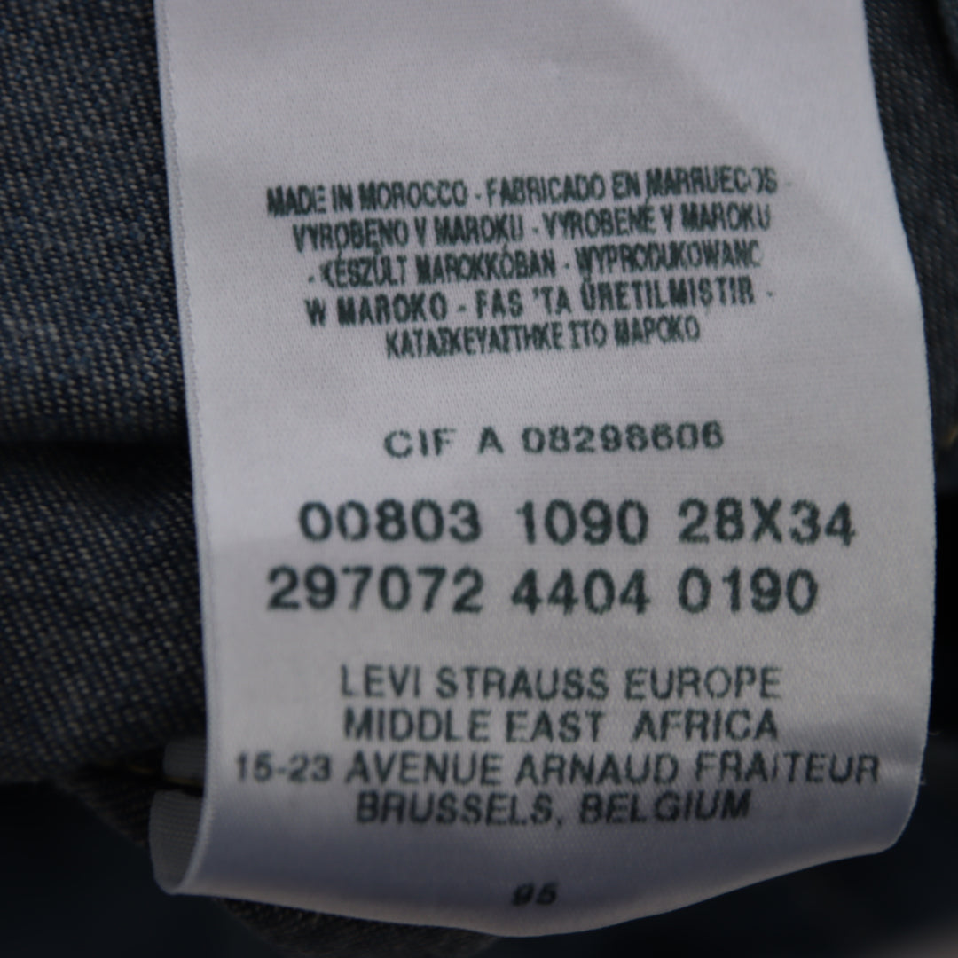 Levi's 803 workwear con martingala W28 L34 jeans vintage in denim da donna