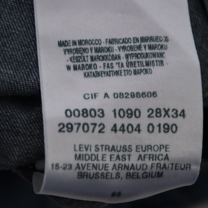 Levi's 803 workwear con martingala W28 L34 jeans vintage in denim da donna