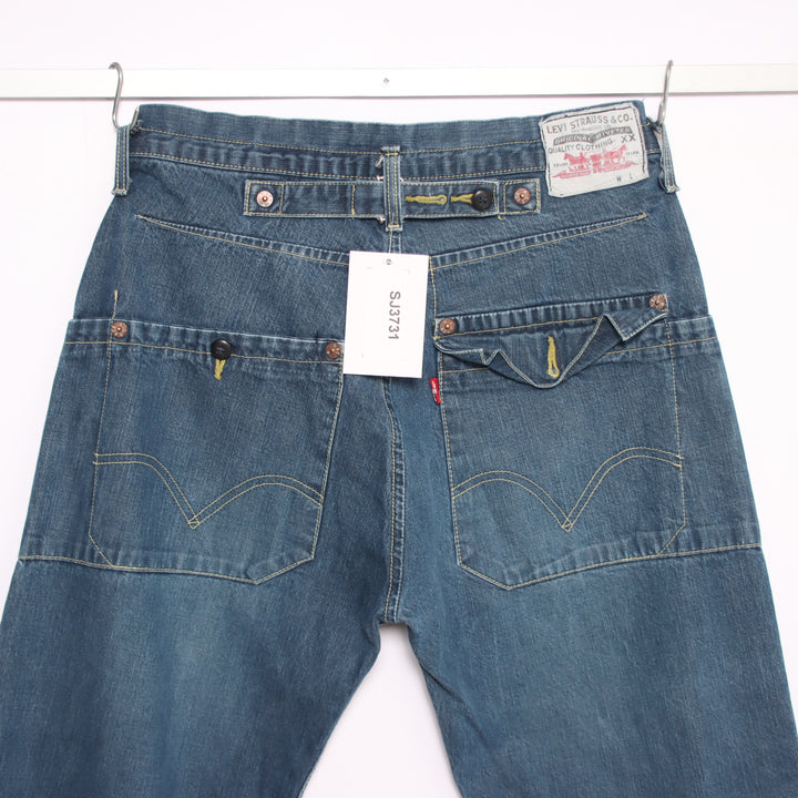 Levi's 803 workwear con martingala W28 L34 jeans vintage in denim da donna
