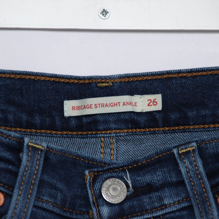 Levi's Ribcage Straight Ankle W26 L27 jeans vintage in denim da donna