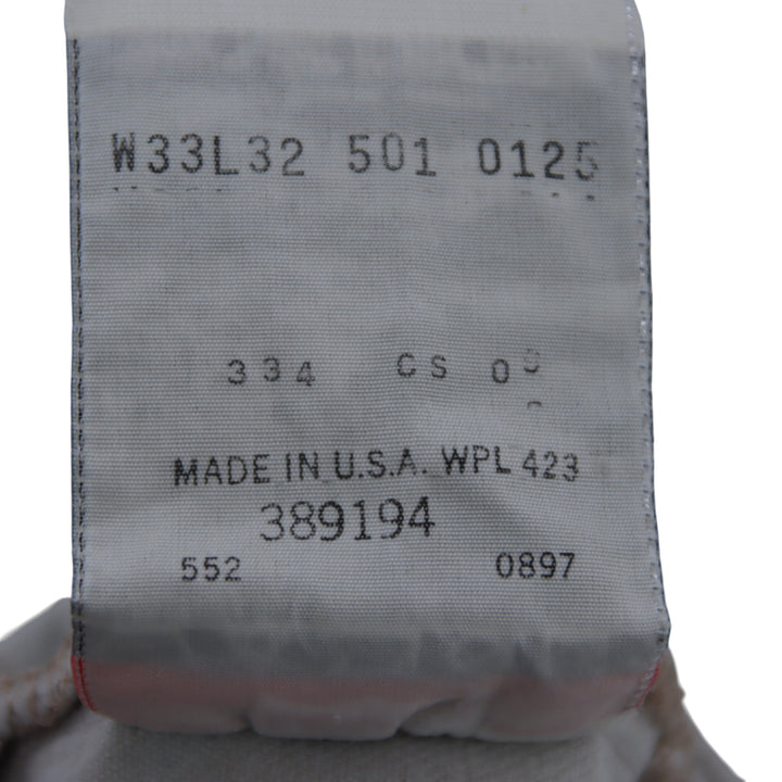Levi's 501 Jeans Vintage Grigio W33 L32 Unisex Made in USA