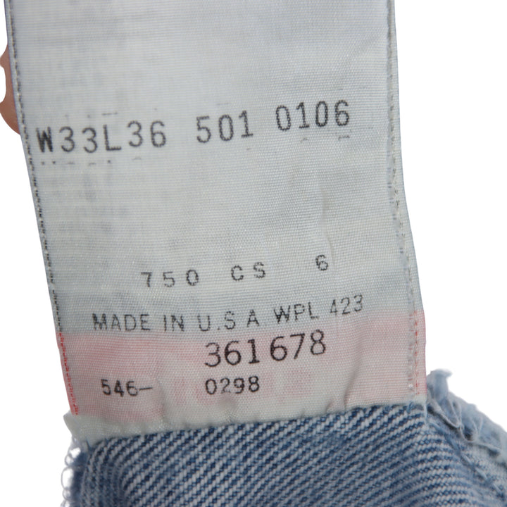 Levi's 501 Jeans Vintage Denim W33 L36 Unisex Made in USA