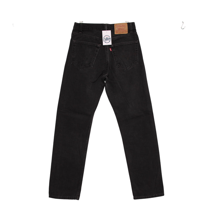 Levi's 505 Regular Fit Jeans Vintage Nero W32 L32 Uomo Made in USA
