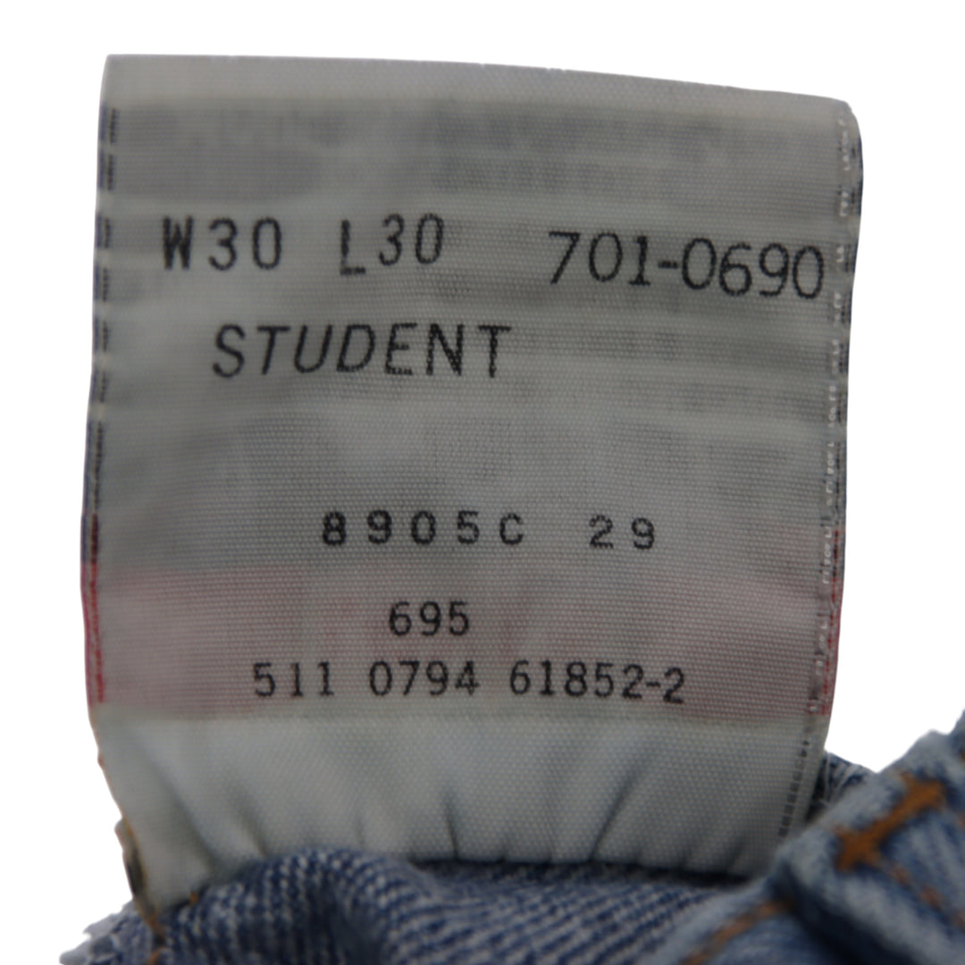 Levi's 511 Student Jeans Denim Vintage W30 L30 Unisex Made in USA