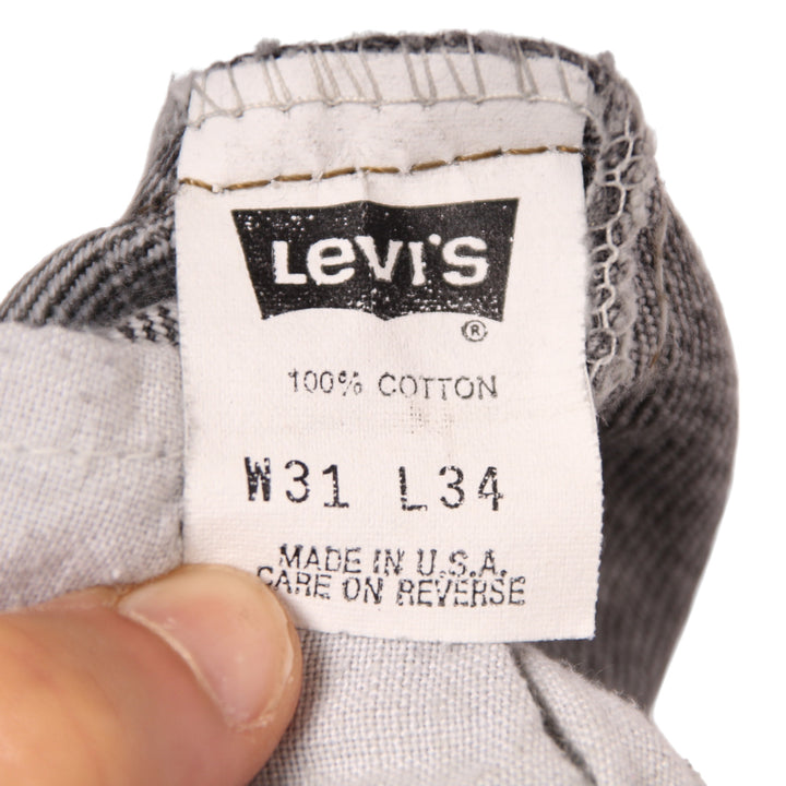 Levi's 550 Jeans Vintage Grigio Marmorizzato W31 L34 Uomo Made in USA
