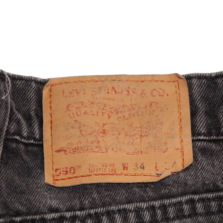 Levi's 550 Relaxed Fit Jeans Nero W34 L34 Uomo Made in USA