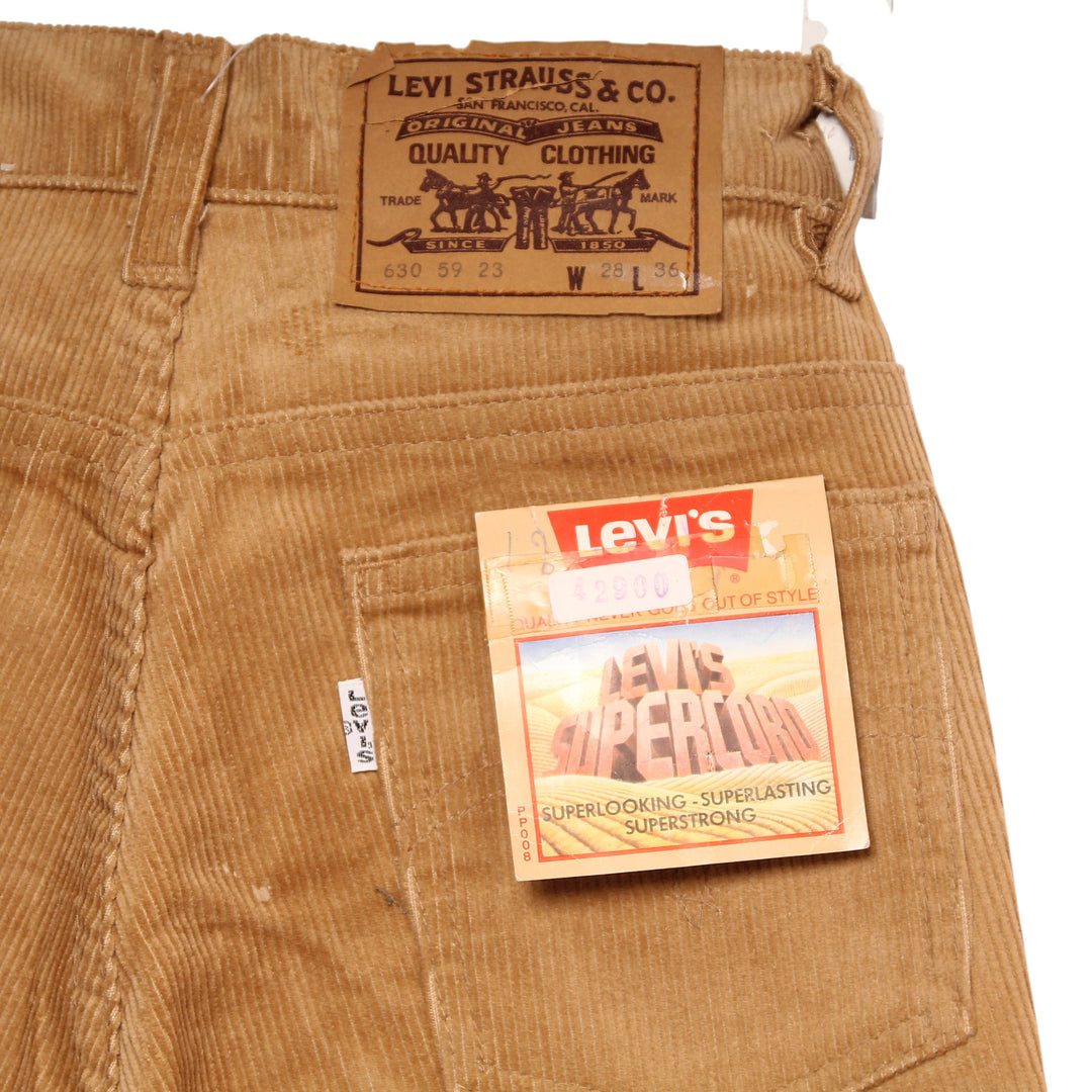 Levi's 630 Supercord Jeans in Velluto Beige W28 L36 Unisex Deadstock w/Tags