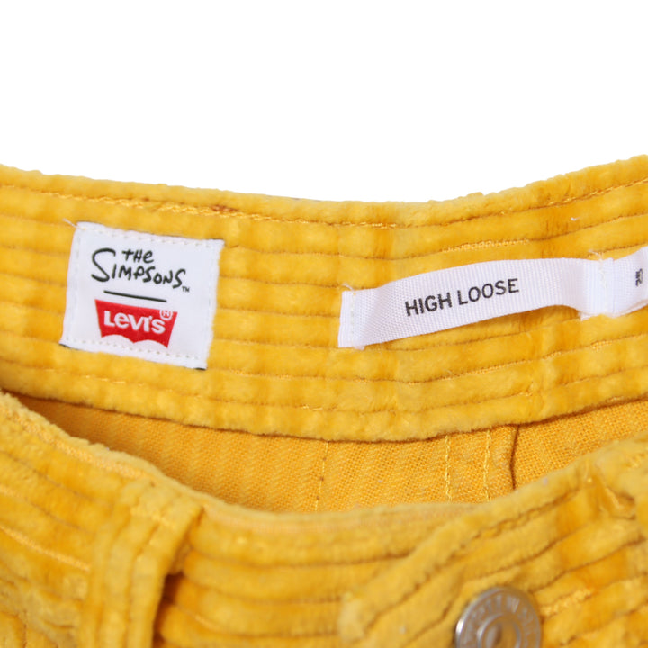 Levi's x The Simpson High Loose Jeans in Velluto Giallo W25 L31 Donna
