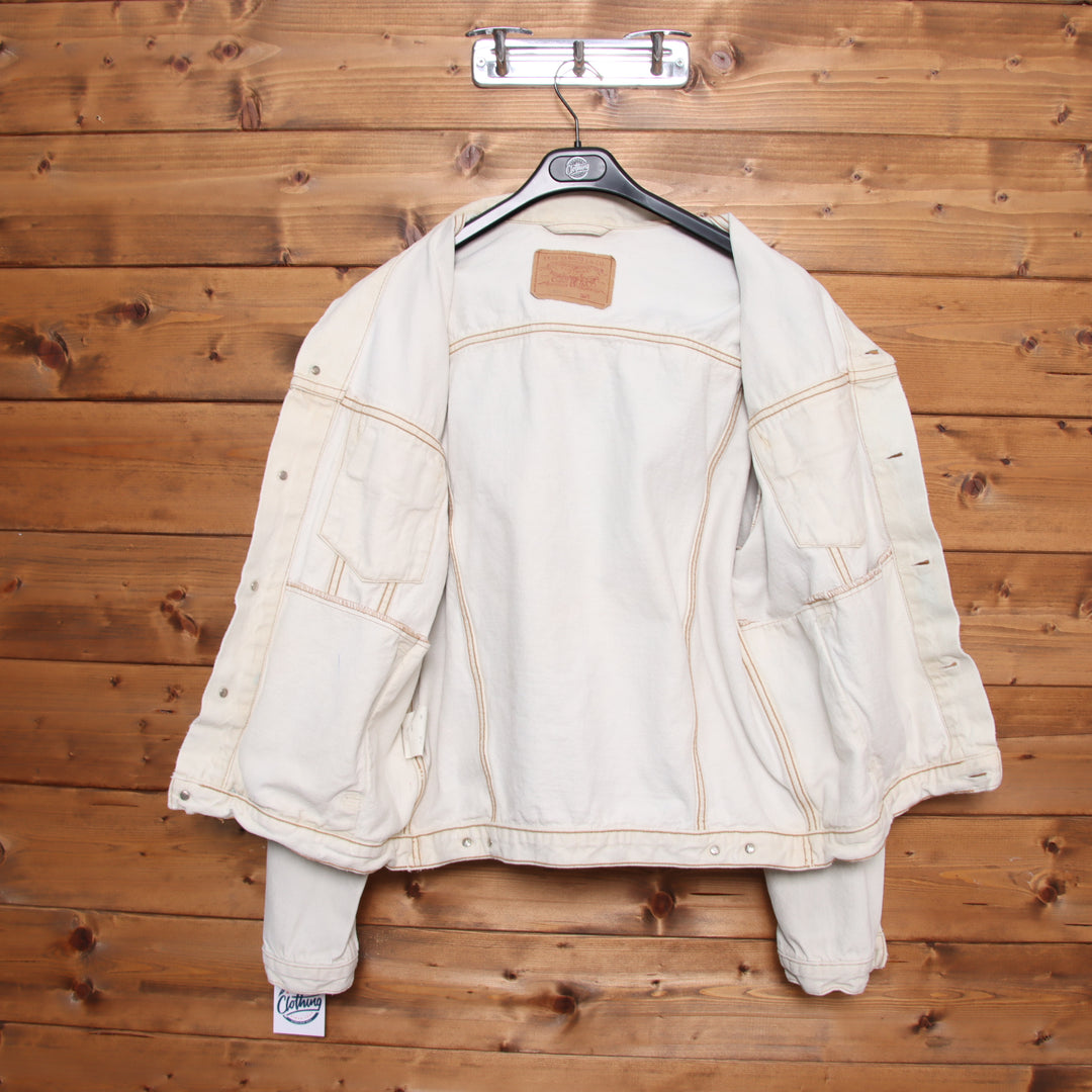 Levi's giacca di jeans bianca taglia L uomo