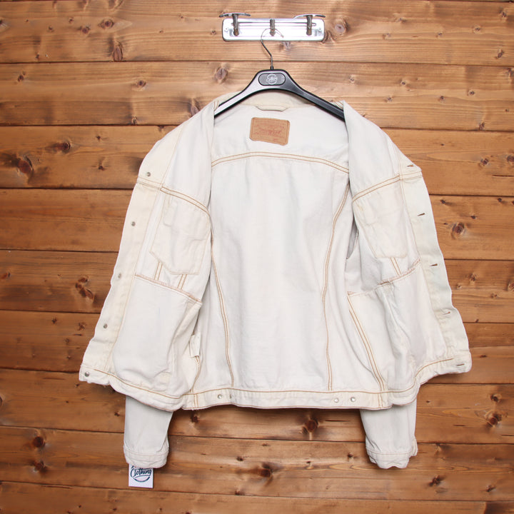 Levi's giacca di jeans bianca taglia L uomo