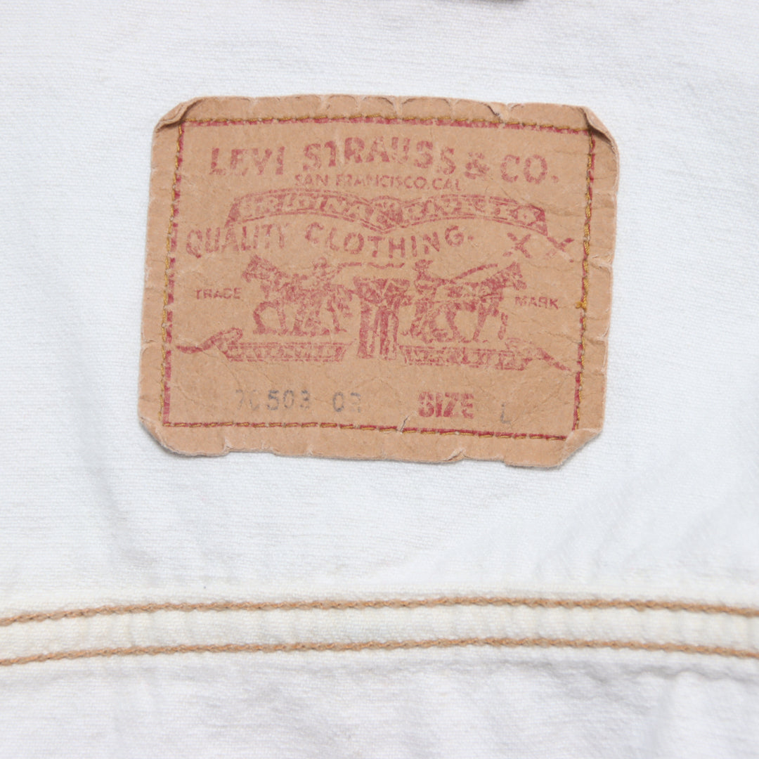 Levi's giacca di jeans bianca taglia L uomo