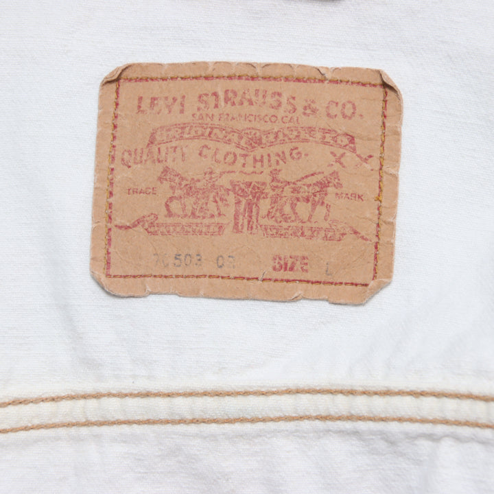 Levi's giacca di jeans bianca taglia L uomo
