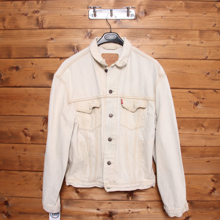 Levi's giacca di jeans bianca taglia L uomo