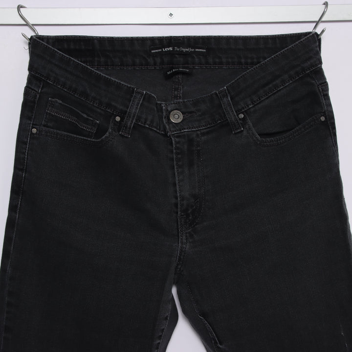 Levi's mid rise skinny W29 jeans in denim nero da donna