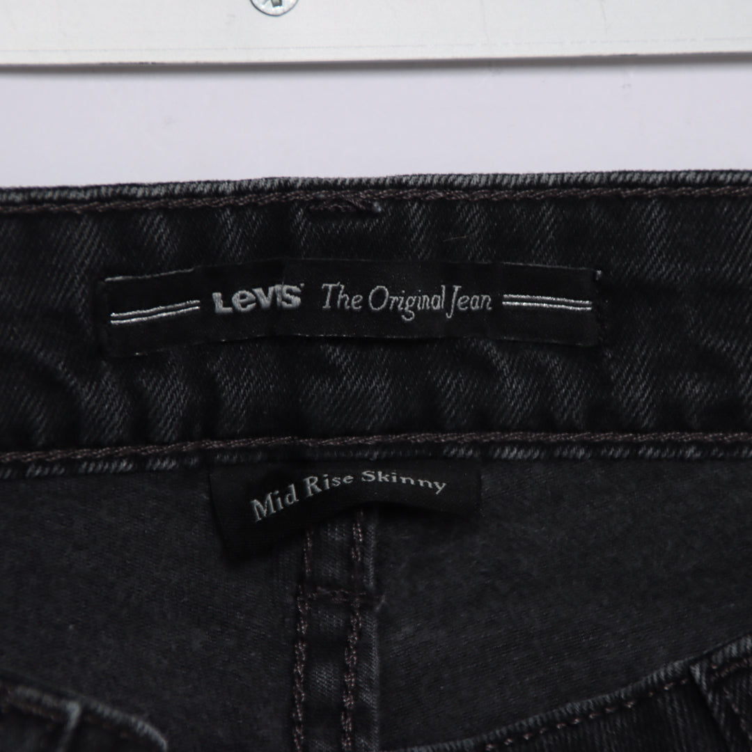 Levi's mid rise skinny W29 jeans in denim nero da donna