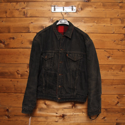 Levis Orange Tab Giacca di Jeans Double Face Nero Taglia L Unisex