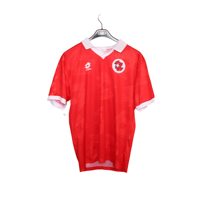 Lotto Nazionale Svizzera Maglia da Calcio Vintage Rossa Taglia L Uomo