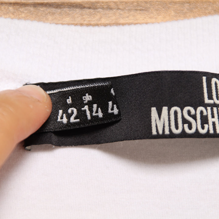 Love Moschino T-Shirt Bianca e Lilla Taglia 46 Donna