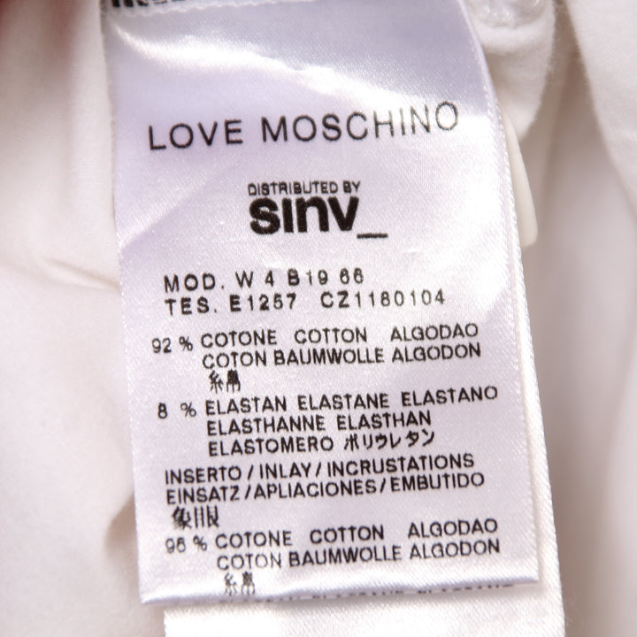 Love Moschino T-Shirt Bianca e Lilla Taglia 46 Donna