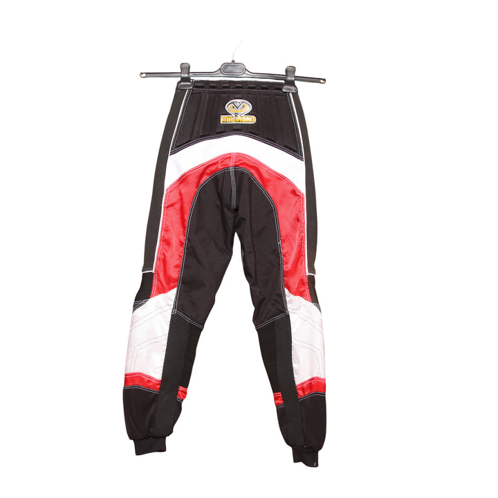 Madhead Pantalone da Moto Nero e Rosso Taglia M Bambino