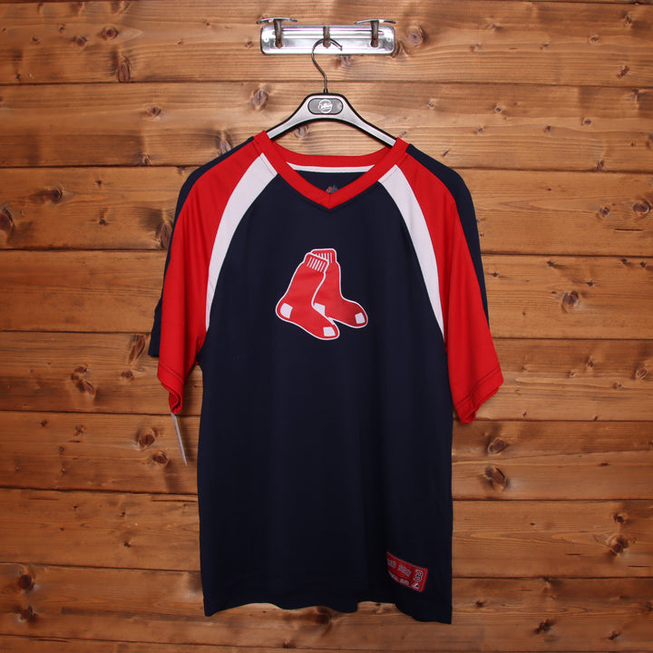 Majestic Athletic T-Shirt Boston Red Sox Blu e Rossa Taglia XL Uomo