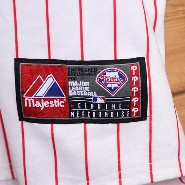 Majestic Philadelphia Phillies maglia da baseball bianco e rosso taglia L uomo