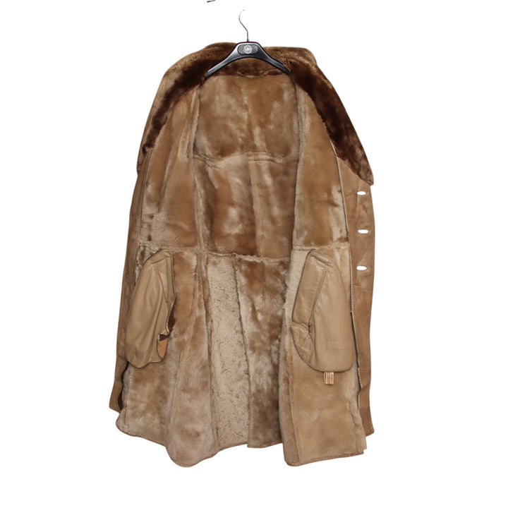 Montone a cappotto beige da donna
