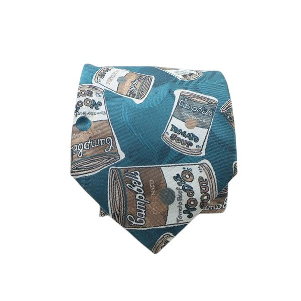 New Test cravatta blu con fantasia in poliestere uomo