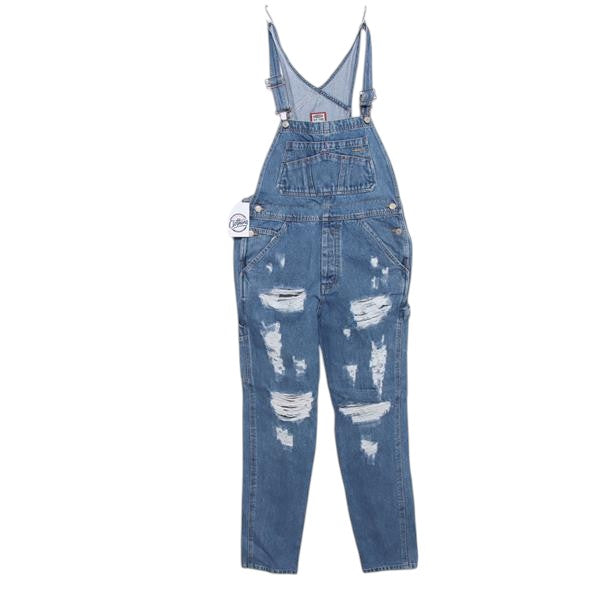 Old Navy salopette di jeans custom denim taglia L uomo