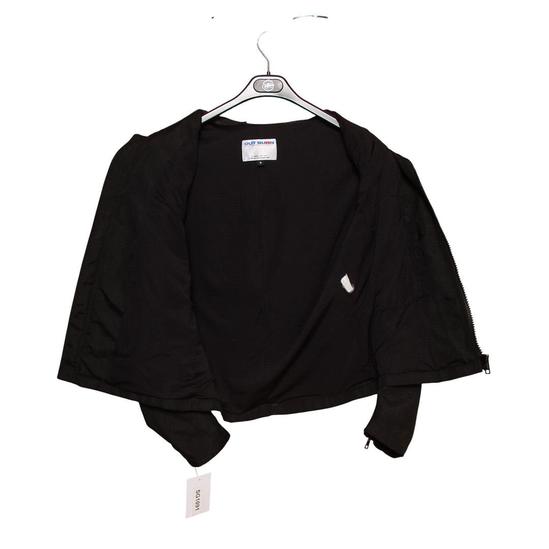 Out Burn Giacca da Moto Vintage Nera Taglia S Uomo