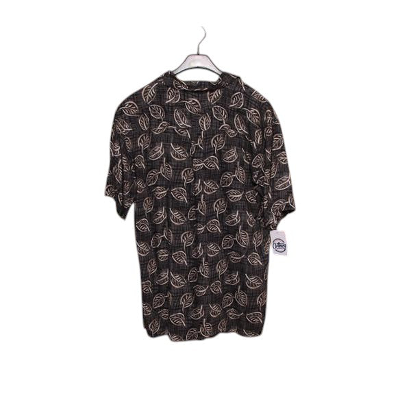 Perry Ellis camicia hawaiana nera taglia S uomo made in Korea