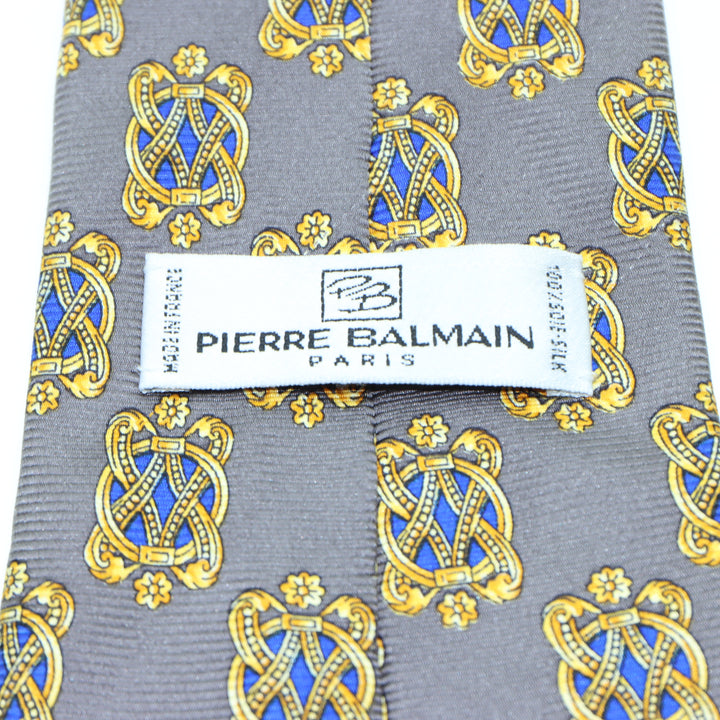 Pierre Balmain Paris Cravatta Grigia in Seta Uomo