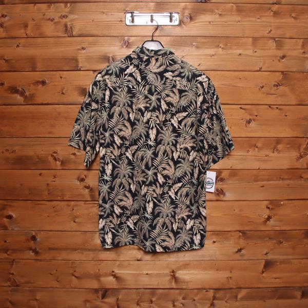 Pierre Cardin camicia hawaiana nera taglia L uomo made in Korea