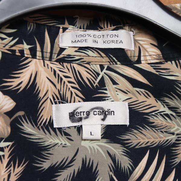 Pierre Cardin camicia hawaiana nera taglia L uomo made in Korea Vintage Clothing Shop