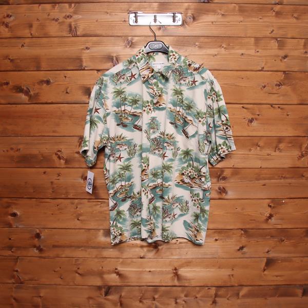 Pierre Caroin camicia hawaiana verde taglia L uomo made in Korea