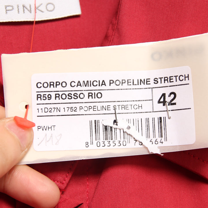 Pinko Camicia Rossa Taglia 42 Donna Deastock w/Tags
