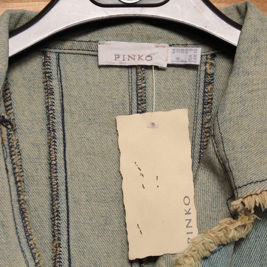 Pinko Giacca di Jeans Denim Taglia 44 Donna Deadstock w/Tags