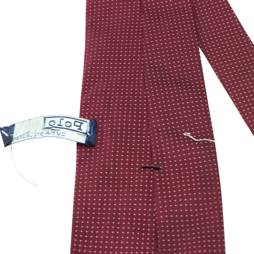 Polo Ralph Lauren Cravatta Bordeaux a Pois in Seta Uomo Made in USA