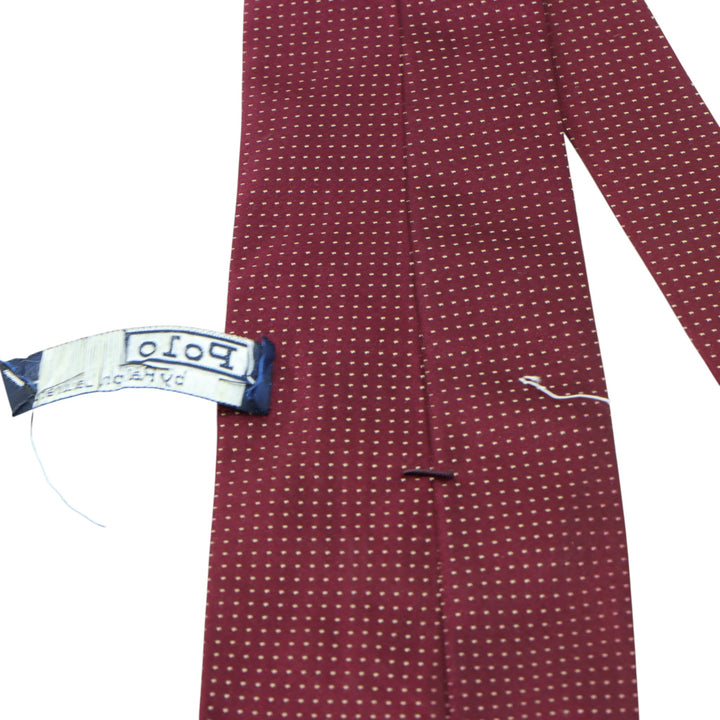 Polo Ralph Lauren Cravatta Bordeaux a Pois in Seta Uomo Made in USA