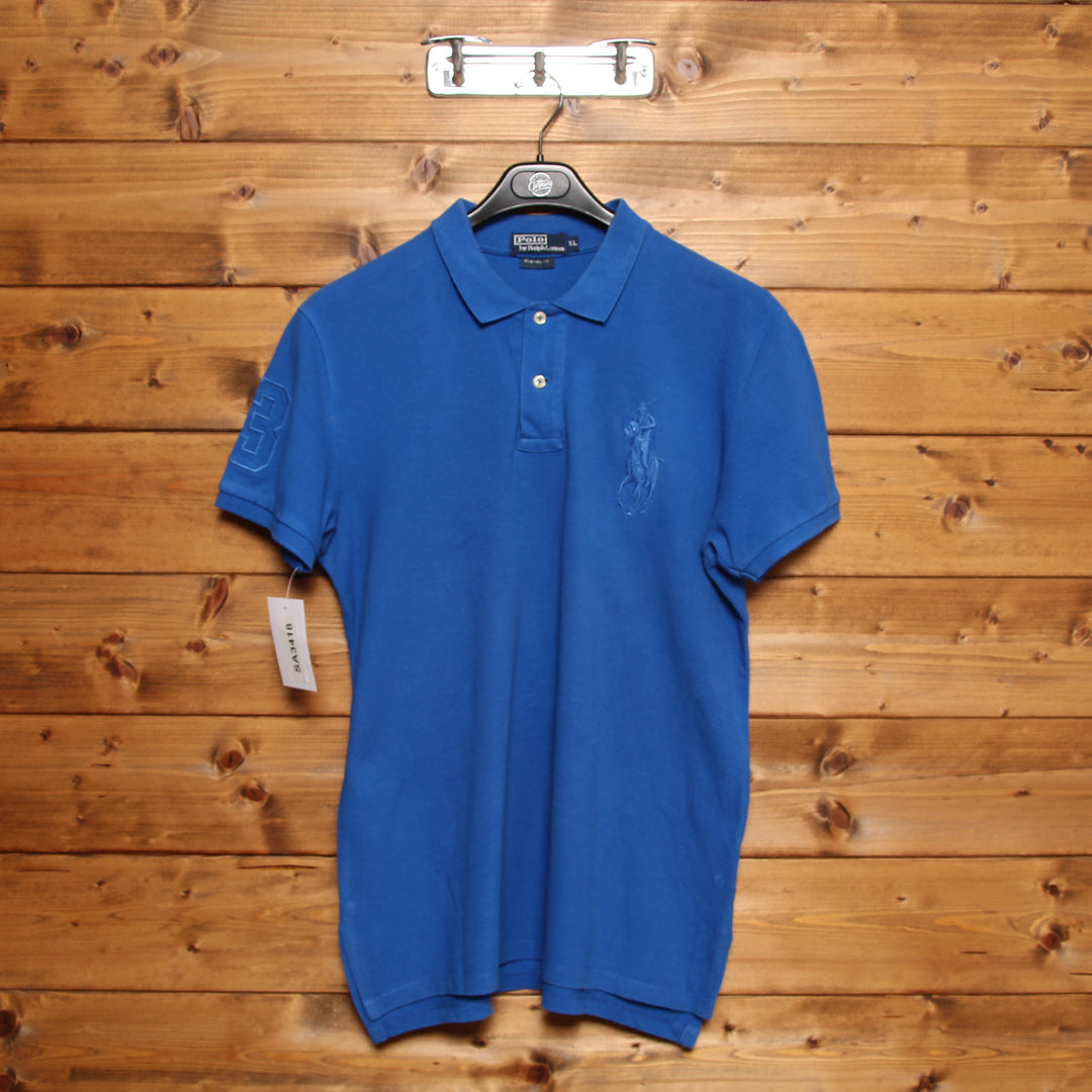 Polo by Ralph Lauren Custom Fit Polo Blu Taglia XL Uomo Made in USA