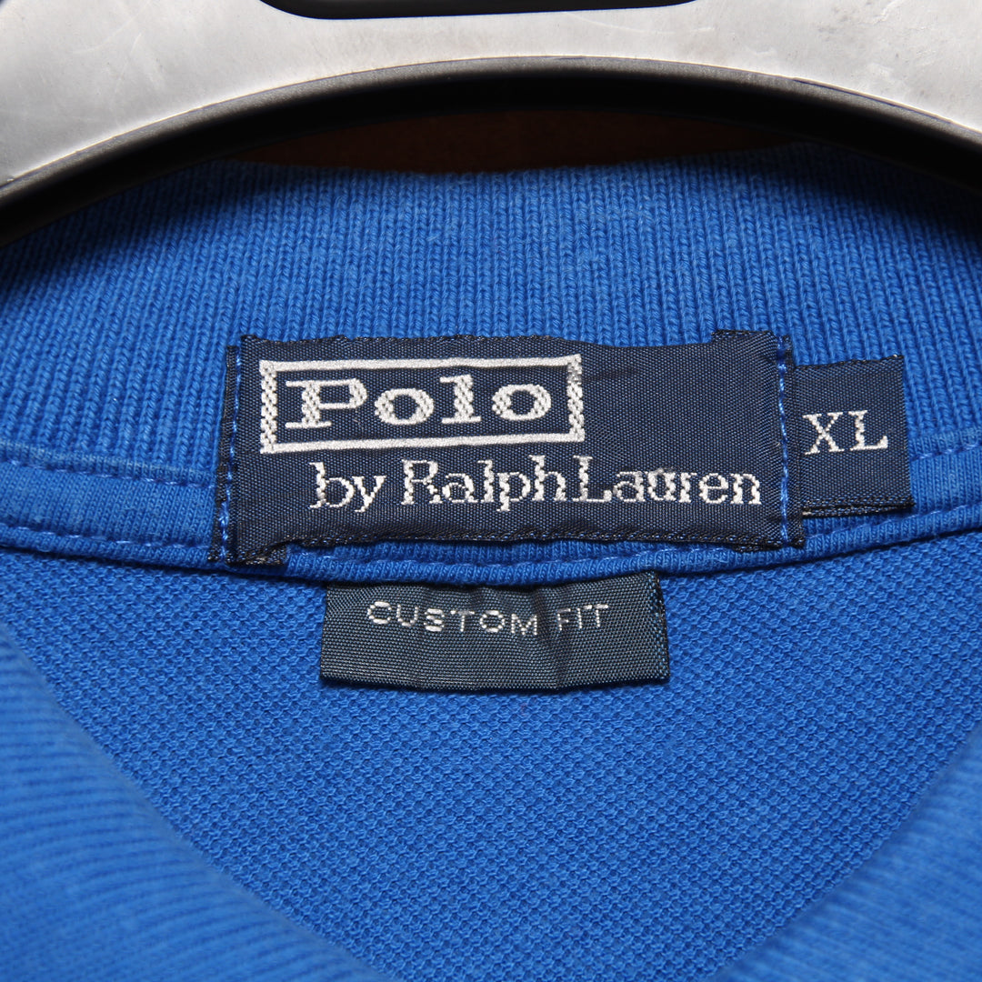 Polo by Ralph Lauren Custom Fit Polo Blu Taglia XL Uomo Made in USA
