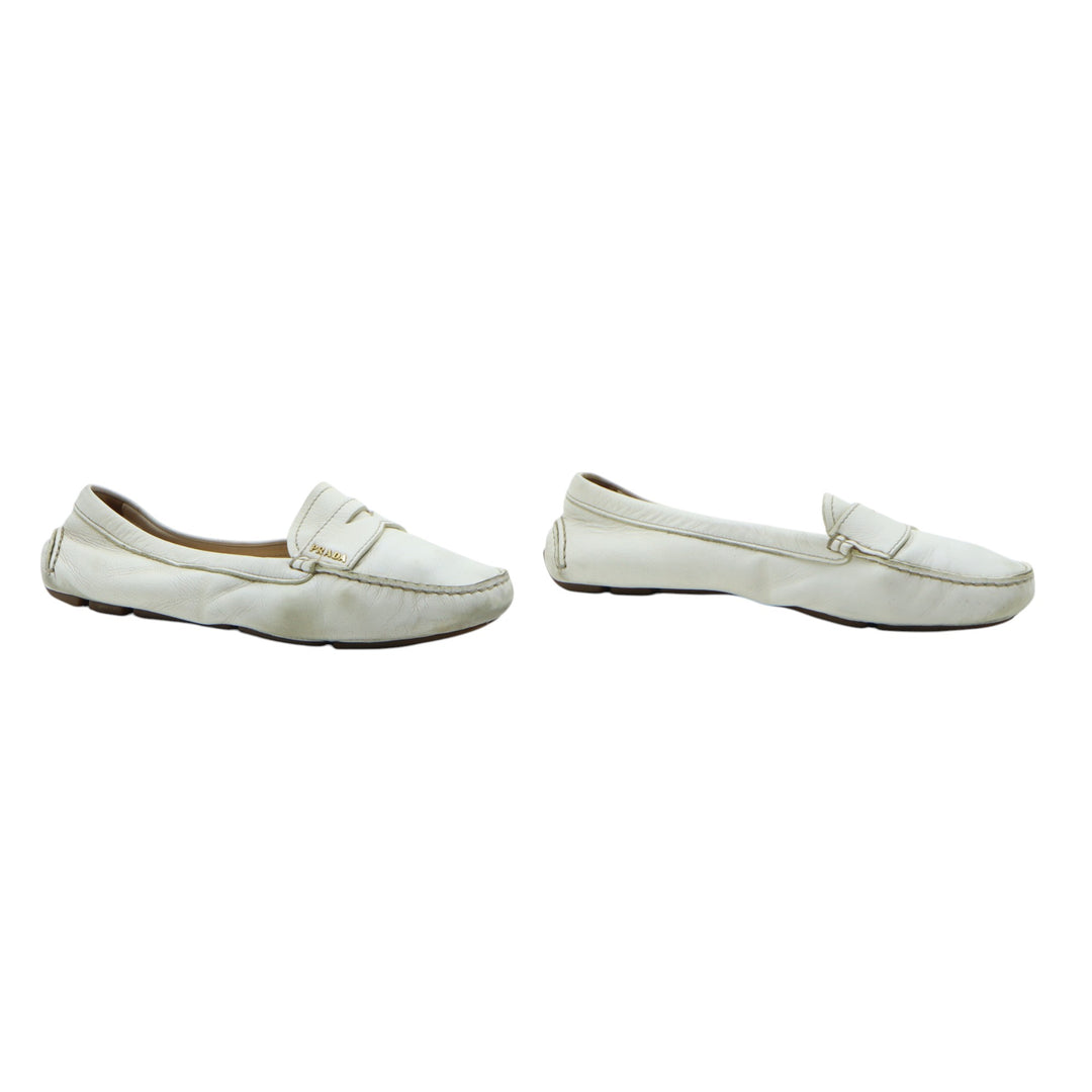 Prada Mocassino in Pelle Beige EU 39 Donna