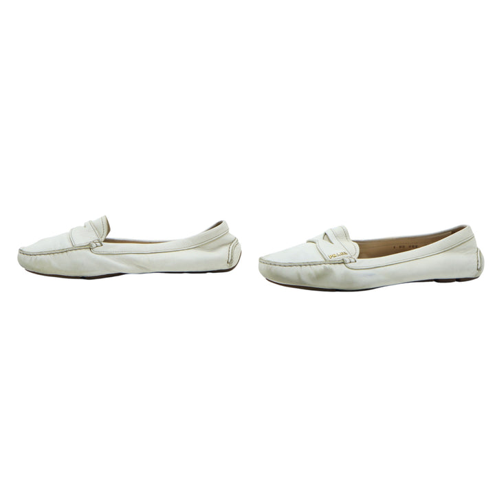 Prada Mocassino in Pelle Beige EU 39 Donna