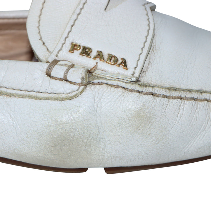 Prada Mocassino in Pelle Beige EU 39 Donna